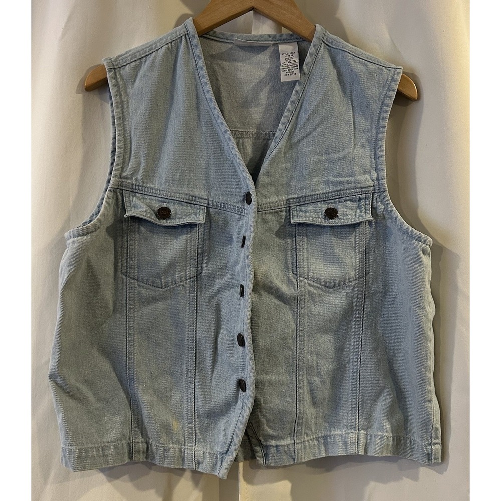 Sag Harbor Jean Company‎ Woman Denim Vest Womens Size Medium